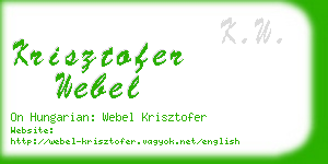 krisztofer webel business card